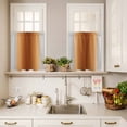 thumbnail image 3 of 3 Piece Kitchen Curtains and Valances Set Dark Burnt Orange Grey Ombre Cafe Curtains 24 Inch Length Farmhouse Gradient Minimalist Valance & Tier Curtain for Living Room Bedroom 54"x18"+27"x24"*2, 3 of 6