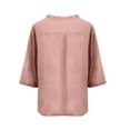 thumbnail image 5 of Women Shirts Neck Embroidered Short Sleeve Casual Blouse Top Holiday Gathering Daily Casual Outfit, 5 of 6