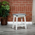 thumbnail image 3 of Dtwnek 24" Bar Stool, Gray Leather Seat Barstool for Home Bar Dining Room, White + Gray, 3 of 4