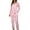 Light Pink, variant on Christmas pajamas Women's Casual Lapel Button Print Long Sleeved Pajama Pants Two Piece Set