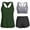 Army Green, variant on Ynynloco Women's Tankini Swimsuits Tummy Control Tank Top Modest Two Piece with Swim Shorts Bathing Suits