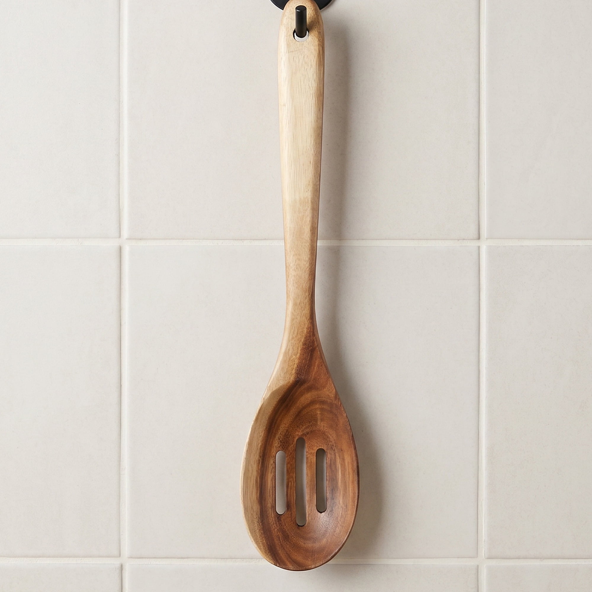 Unique Bargains 1Pcs Wood Scratch Proof for Non Stick Pans Heat Resistant Slotted spoon