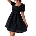 thumbnail image 4 of SAYOO Vestido de manga corta de cuello cuadrado SAYOO  moda, 4 of 9
