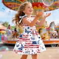 thumbnail image 4 of Xudanell Girls 4th of July Dress Toddler Butterfly USA Sundress Stars Stripes Dresses Kids Patriotic Clothes 2-8 Years (Watermelon Red, 1-2 Years), 4 of 5