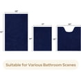 thumbnail image 2 of Bathroom Rugs Sets 3 Piece Chenille Bath Rug Non-Slip Bath Mats with Soft Plush PVC Backing Water Absorbent Carpet 1'' Quick Dry Microfiber Toilet Mat, Navy Blue, 2 of 7