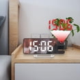 thumbnail image 1 of Reloj despertador de proyección con pantalla LED grande, espejo, día, fecha, reloj Digital, luz nocturna para el hogar, escritorio, dormitorio, niños Blanco Macarena Reloj despertador digital, 1 of 8