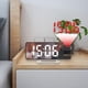 thumbnail image 1 of Reloj despertador de proyección con pantalla LED grande, espejo, día, fecha, reloj Digital, luz nocturna para el hogar, escritorio, dormitorio, niños Blanco Macarena Reloj despertador digital, 1 of 8
