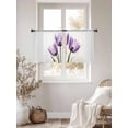 thumbnail image 3 of Purple Tulip Sheer Curtains for Living Room Bedroom, Light-filtering Sheer Curtain, Transparent Flower LigRod Pocket Voile Window Treatment Drapes, 52’’Wx54’’L, 2 Panels Set, 3 of 7