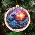 thumbnail image 3 of Ocean Waves Stained Glass Suncatcher Ornament – Holiday Ornament with Text for Loved Ones, Family & Friends, Christmas 2025 Decoration, 3 of 6