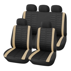 Maidao housses de siège pour Mercedes-Benz pour CLS280 2006-Present 5 Sièges Airbag compatible cuir imperméable avant protecteur de coussin arrière ensemble complet Beige