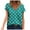 Green, variant on Women's V-Neck Polka Dot Print T-Shirt Vintage Casual Short Sleeve Top Fashion Comfortable Spring Summer Basic Tee, Black L