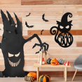 thumbnail image 4 of Halloween Door Hanger Black Boo Door Sign Decor Round Wood Hanging Sign Personalized Rustic Door Hanger Sign Wooden Halloween Wall (Black Cat Style), 4 of 4