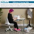 thumbnail image 3 of Sew Ready Rollaway II Folding Rolling Portable Sewing Table Silver / White, 3 of 12