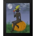 thumbnail image 2 of Fab Funky 12x14 Black Modern Framed Museum Art Print Titled - Halloween Cat and Toffee Apple, 2 of 5