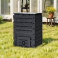 thumbnail image 2 of DEXTRUS 120 Gallon Outdoor Compost Bin with Snap-on Top Lid & Aeration System, BPA Free, Black, 2 of 10