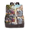 thumbnail image 1 of Easygdp Playful Hedgehog Forest Pond Mochila de Cuero para Mujeres, Bolso de Hombro, Bolsos de Mano de Moda para Trabajo y Viajes, 1 of 4