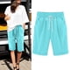 thumbnail image 3 of Pantalones cortos de playa con cordones y cintura alta para mujer - Pantalones de entrenamiento de talla grande - Cintura elástica con bolsillos - Tallas S-XXL, 3 of 6