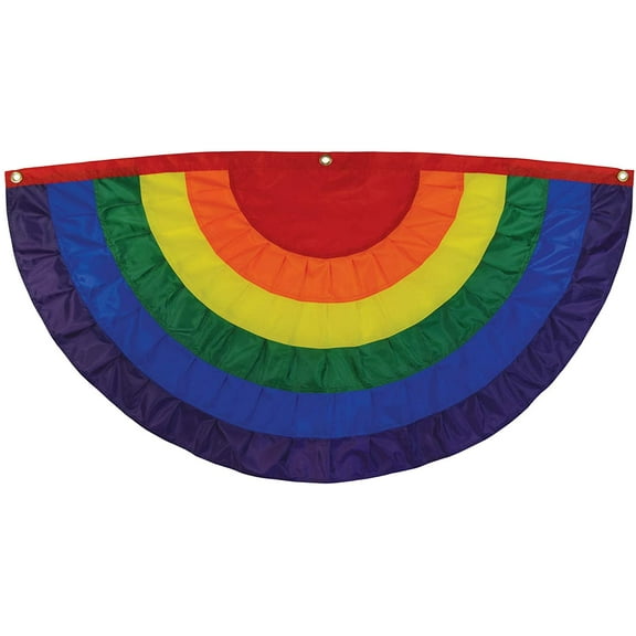 In the Breeze 3706 — 2' x 4', Rainbow Ruffle Bunting — Colorful Pride Home Decoration