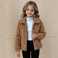 thumbnail image 4 of Cethrio Girls Fleece Jacket, Long Sleeve Button Front Warm Collared Winter Outerwear Size 13-14 Years Khaki, 4 of 6