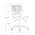 thumbnail image 3 of Monarch Specialties Office Chair, Swivel, Ergonomic, Computer Desk, Work, Juvenile, Black Mesh, 3 of 11