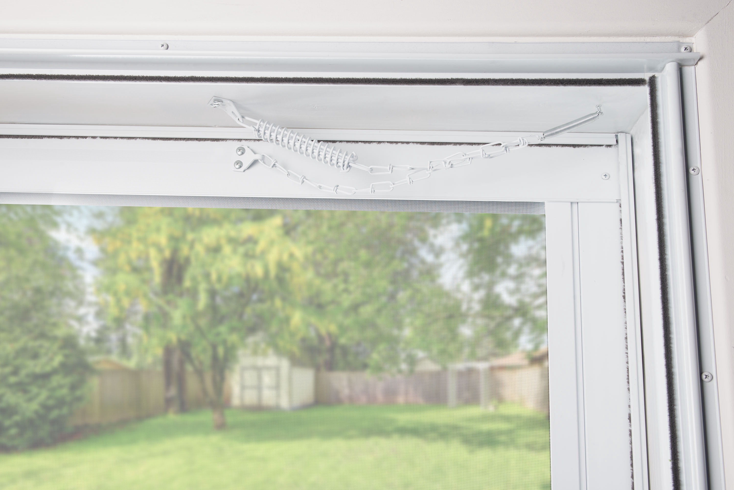 Wright Products Steel Screen and Storm Door Chain Stop, White