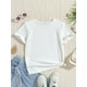 thumbnail image 2 of Girls' Smiling Face Printed T-Shirt - Classic Round Neck, Short Sleeve, Comfortable Fashion Top for Spring and Summer, Casual Daily Wear, 2 of 6