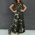 thumbnail image 5 of Babcutegg Summer Clearance Kids Short Shirt Dresses for Little Girls Skirts New Printed Round Neck Dress Dark Gray Size 8 Years, 5 of 7