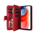 thumbnail image 3 of Multifunctional Case for Moto G Power 2021,[RFID Blocking] 9 Credit Cards Holder Wrist Strap, Premium PU Leather Zipper Wallet Purse Magnetic Flip Phone Cover for Motorola Moto G Power 2021, Red, 3 of 12