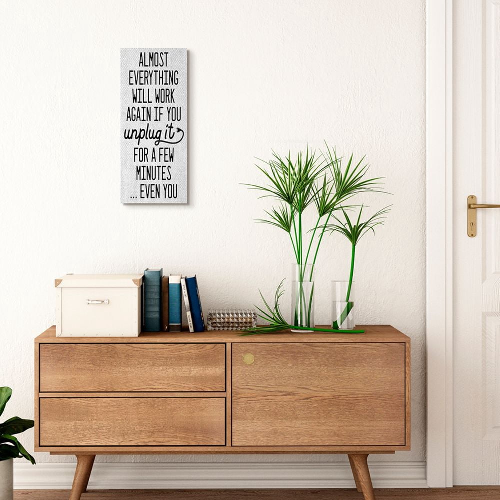 Stupell Industries If You Unplug It Motivational Self-Care Technology Pun Designed by Daphne Polselli