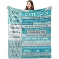 thumbnail image 1 of LHSHID Cousin Gifts for Women Blanket Best Cousin Gifts for Women Gifts for Cousins Female Cousin Gifts for Men Cousin Gifts for Women Birthday Christmas Cousin Gift 60x80in, 1 of 6