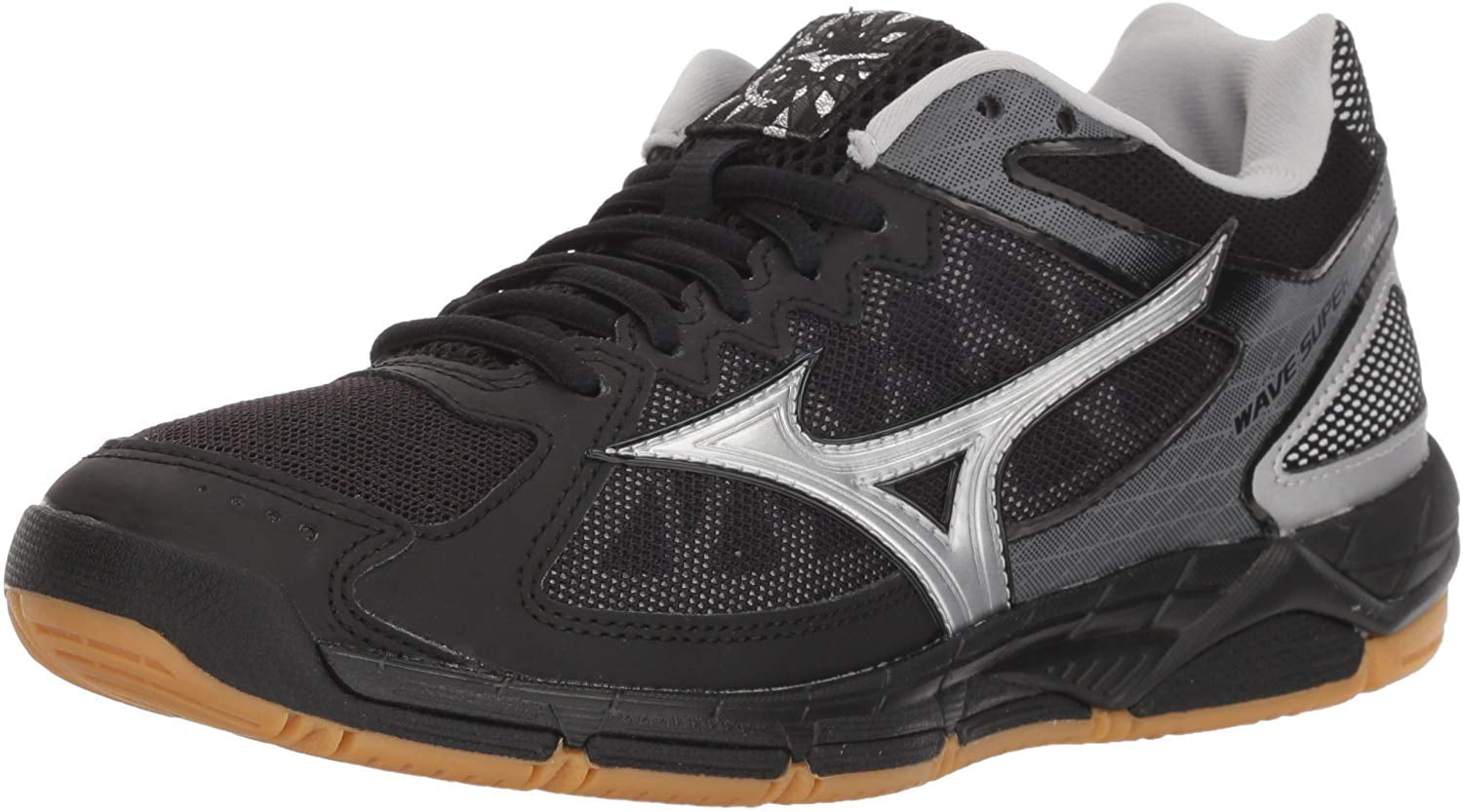 black and silver mizuno volleyball shoes