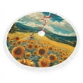 thumbnail image 2 of Christmas Tree Skirt, Field Style Bicycle Young Sunflower Christmas Tree Decorations Indoor, Tree Skirts Mat With Tassel Trim for Halloween New Year Holiday Christmas Party Decor 36 Inches, 2 of 7