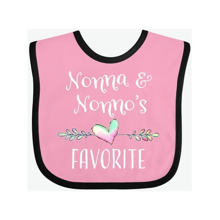 

Inktastic Nonna and Nonno s Favorite- Heart Grandchild Gift Baby Boy or Baby Girl Bib