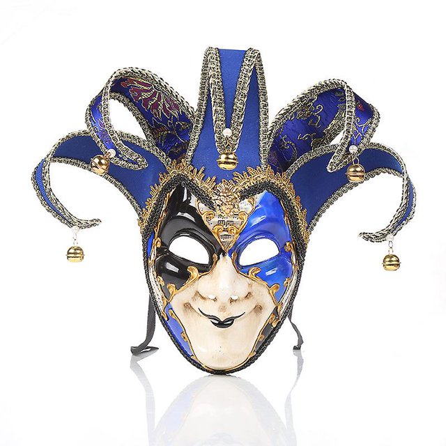 Fiesta festiva bola de máscaras de Navidad Italia Venecia cara completa máscara de Halloween negro Afortunado Sencillez