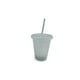 thumbnail image 1 of Naiovety Vaso para beber con tapa y pajita reutilizable de plástico Botella reutilizable de plástico PP para bebida fría Batido de jugo de Mostrada Blanco 480ml, 1 of 6