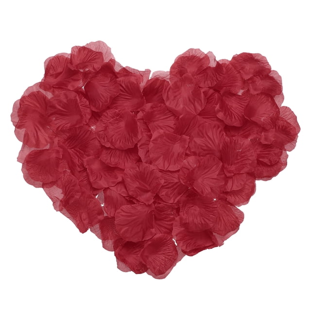Uxcell 1000 piezas de pétalos de rosa artificiales, pétalos de flores de seda falsos para decoración de bodas, fiestas, propuestas y aniversarios, rojo oscuro