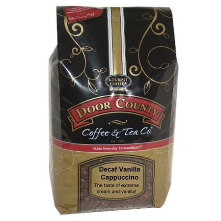 Door County Coffee Decaf Vanilla Cappuccino 5lb Whole Bean Specialty