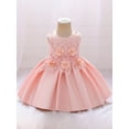 thumbnail image 2 of Suealasg Little Girls Ball Gown Princess Dress 6M 1T 2T 3T 4T 5T Kids Girls Sleeveless Crew Neck Flower Beaded A-line Dress Child Girls Evening Formal Party Dress, 2 of 5