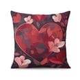 thumbnail image 4 of Valentine's Day Heart Roses Throw Pillow Covers 20"x20", Set Of 4, Linen Study Sofa Cushion Cover Indoor Living Room Home Decor, 4 of 7