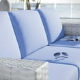 thumbnail image 5 of Lounge Sofa, Rattan, Wicker, Light Grey Gray Light Blue, Modern Contemporary Urban Design, Outdoor Patio Balcony Cafe Bistro Garden Furniture Hotel Hospitality, 5 of 8