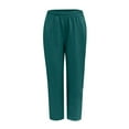thumbnail image 6 of JWZUY Womens Cotton Linen Pants Elastic Waist Harem Trousers Relaxed-Fit Pants with Pockets Loose Fit Solid Pant Casual Capris Wide Leg Army Green XL, 6 of 6