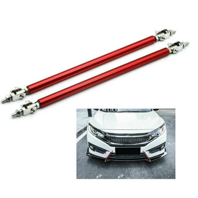 Yeacher 2Pcs Universal Adjustable Front Lip Splitter Strut Rod Tie Support Bar