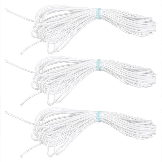 Cuerda elástica - 3 bolsas 3 mm 10 m/32,8 pies Cordón de cuerda elástica redonda Ropa de bricolaje Ropa elástica Accesorios de costura