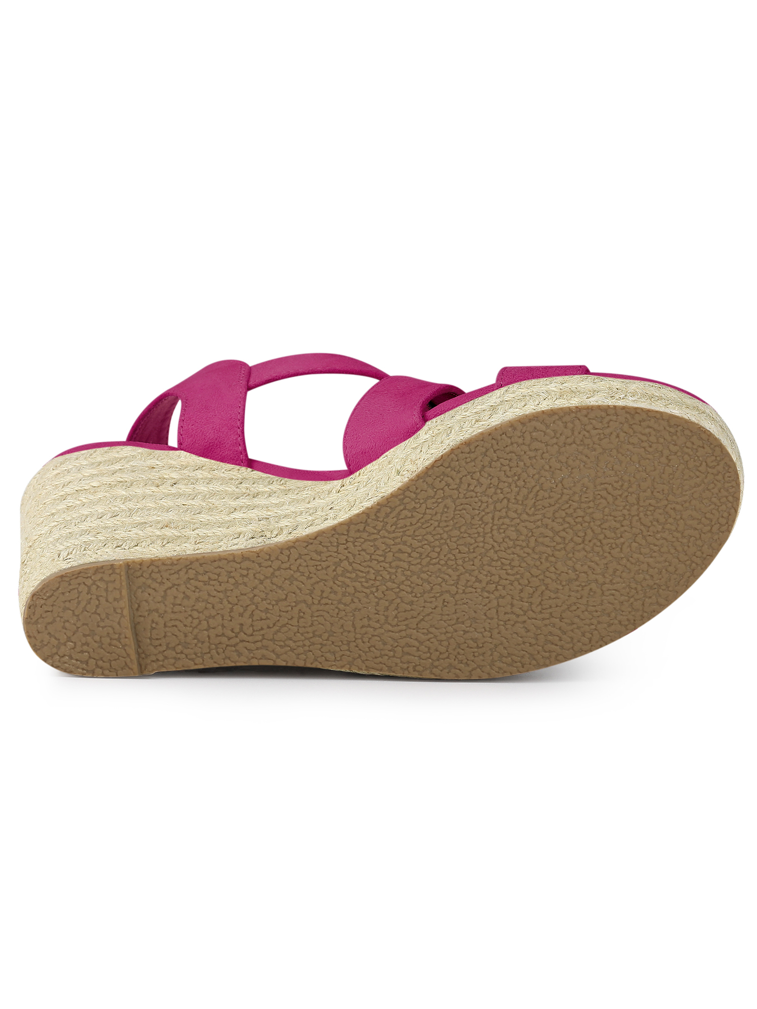 DARING DIVA Women's Stylish Espadrilles Platform Slingback Wedges Sandals Hot Pink 8.5