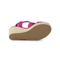 thumbnail image 5 of BLISSFUL STEP Women's Shoes Crisscross Ankle Strap Espadrille Wedge Sandals Hot Pink 8.5, 5 of 7