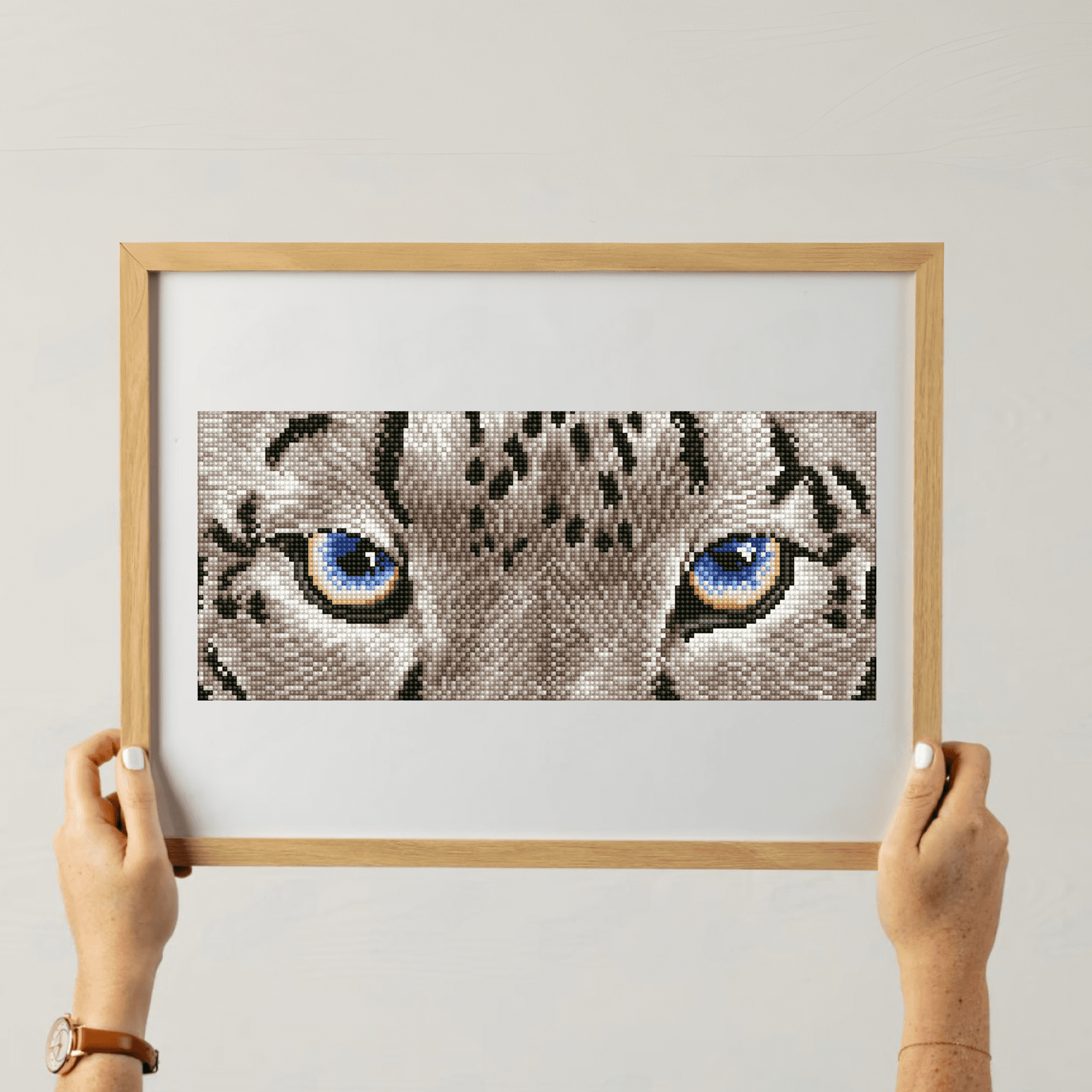 Diamond Dotz Snow Leopard Animal Diamond Painting Kits for Adults - Diamond Art Kits a Relaxing Creative Craft Kit with Dotz Gems 16"x7"