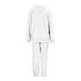 thumbnail image 6 of Feancey Oversized Sweatsuits Women 2 Piece Outfit Plus Size Jogger Sets Comfy Fuzzy Fleece Warm Hoodies and Sweatpants Track Suit White S, 6 of 6