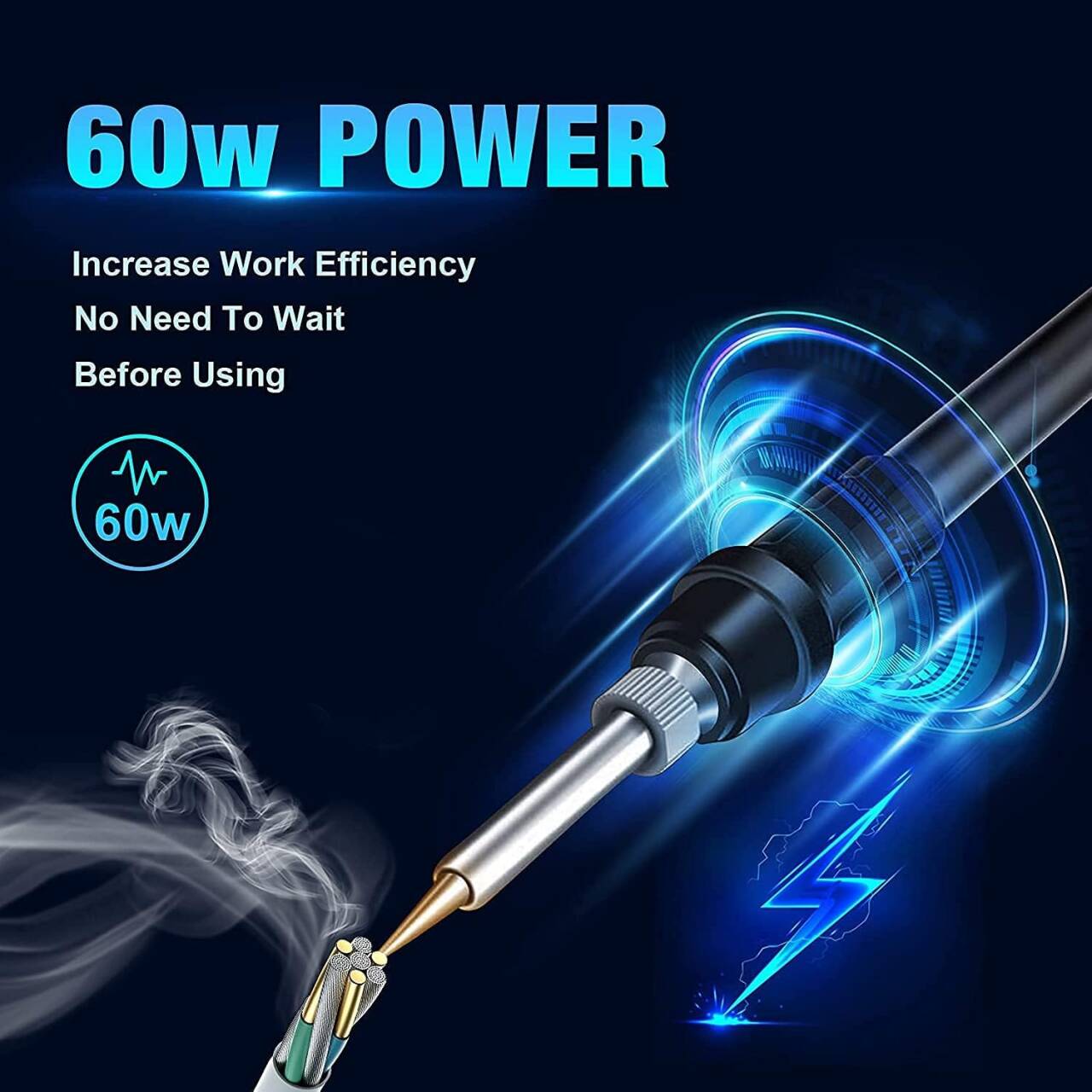 926LED V3 Soldering Iron Station Kit with Lead-free Solder Wire, 5 Soldering Tips, Tip Cleaner, Desoldering Pump with Temperature Control, Sleep Mode, C-F Conversion Function