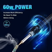926LED V3 Soldering Iron Station Kit with Lead-free Solder Wire, 5 Soldering Tips, Tip Cleaner, Desoldering Pump with Temperature Control, Sleep Mode, C-F Conversion Function