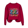 thumbnail image 4 of WEAIXIMIUNG Sweat-Shirt Bleu Marine pour Femmes Automne et Hiver Col Rond Manches Longues Sweat-Shirt Imprimé Pull de Noël, 4 of 4